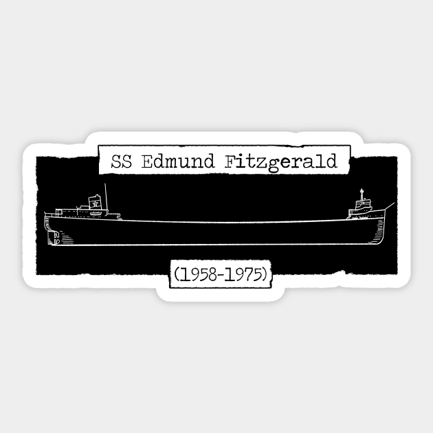 The SS Edmund Fitzgerald Sticker by dragonrise_studio